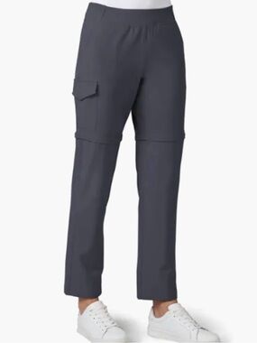 Free Country Hybrid Convertible Hiking Pants Charcoal Blue Pants- sz M